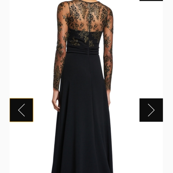 Theia Couture gown in crepe, featuring lace bodice - Picture 4 of 6